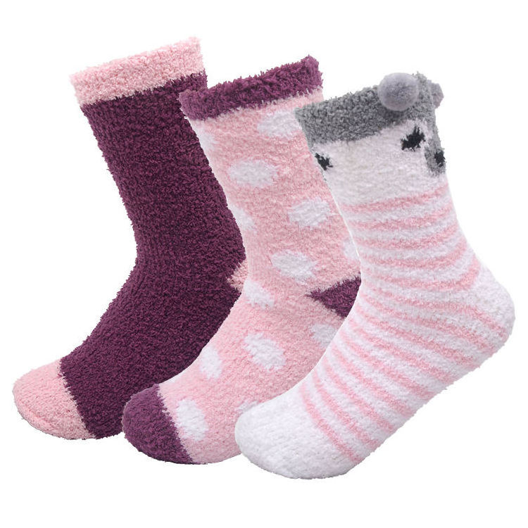 Anti Slip Athletic Plush Slipper Grip Socks Women Yoga Pilates Sleeping antimicrobial Soft Warm Cozy Socks