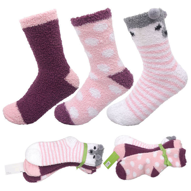 Anti Slip Athletic Plush Slipper Grip Socks Women Yoga Pilates Sleeping antimicrobial Soft Warm Cozy Socks