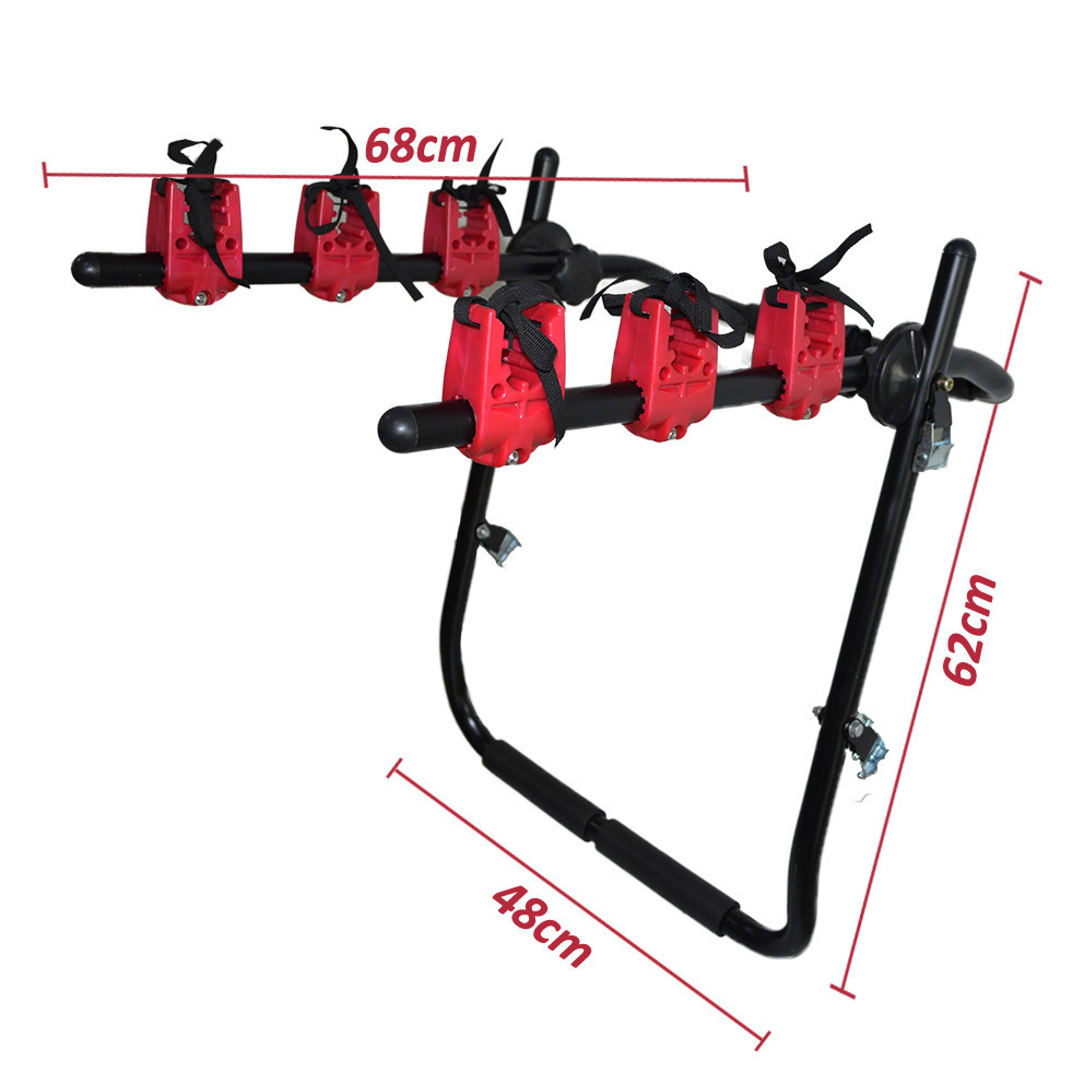 Wholesale Outdoor travel Road MTB transport rack 3 bike Steel Car Rear Mounted Bike Rack For Car Bicycle Carrier