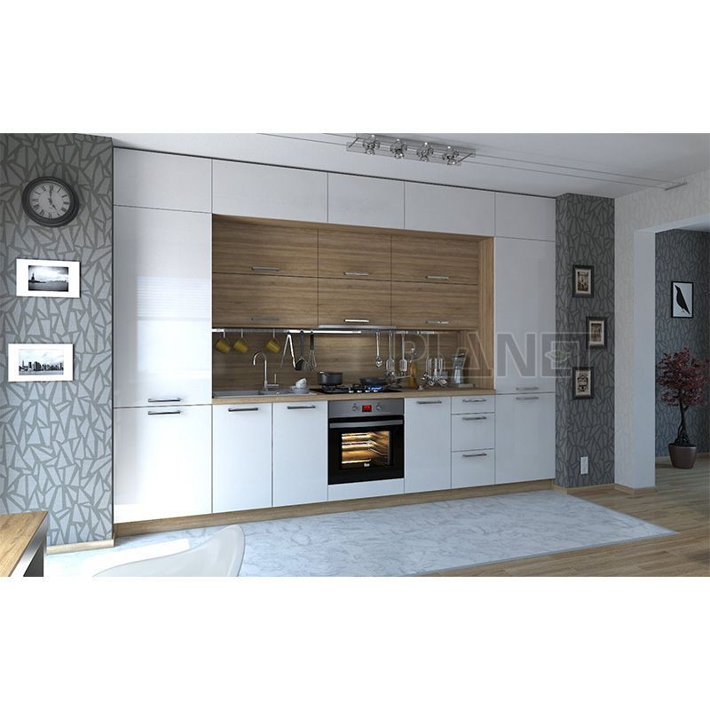 Planet Ready To Assemble White Shaker Kitchen Cabinets PVC Membrane Kitchen Furniture