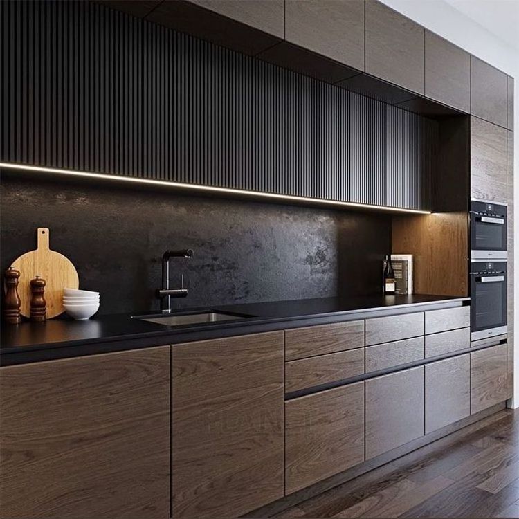 The latest modern design in 2024 gray glossy kitchen cabinet modern designs kitchen cabinets made in china