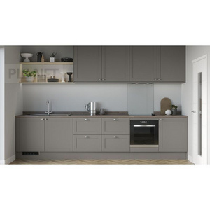 Professional One-Stop Multiple Design Complete Modern Grey Colors Modular Kitchen Furniture Solid Wood Kitchen Cabinet Sets