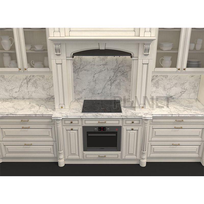 Modular Kitchen Pull Down Storage Ready to Assemble Classic White Oak Wood Kitchen Cabinets China