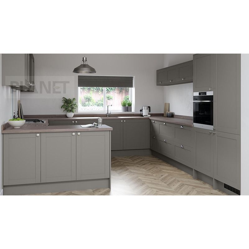 Professional One-Stop Multiple Design Complete Modern Grey Colors Modular Kitchen Furniture Solid Wood Kitchen Cabinet Sets