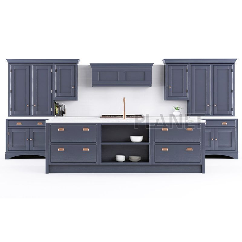 Professional Modern Kitchen Cabinet Design 3D Blue South Africa Kitchen Cabinet Set Assembled