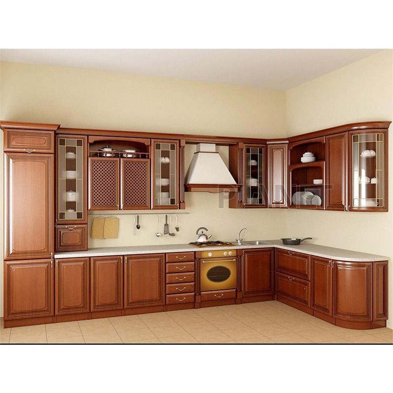 Modern Fashion Solid Wood PVC Kitchen Cabinets Mueble De Cocina De Madera Flat Pack Kitchen Cabinets