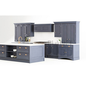 Professional Modern Kitchen Cabinet Design 3D Blue South Africa Kitchen Cabinet Set Assembled