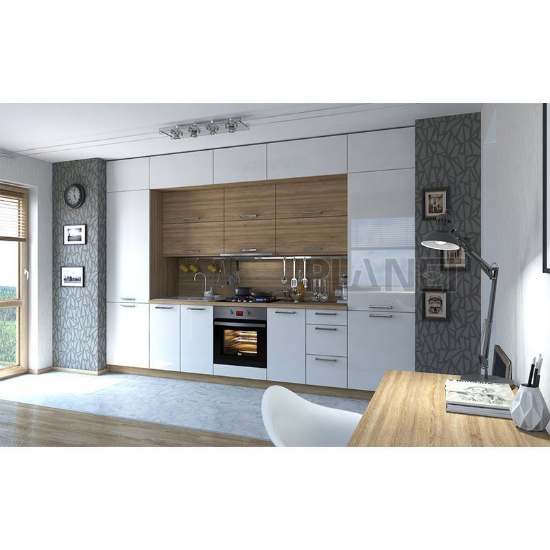 Planet Ready To Assemble White Shaker Kitchen Cabinets PVC Membrane Kitchen Furniture