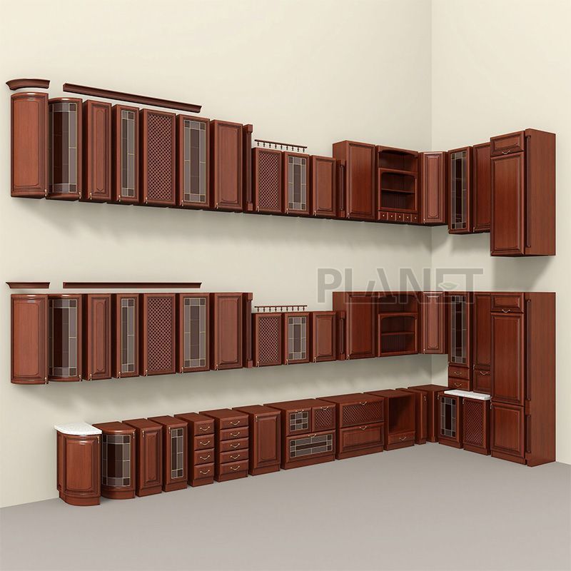 Modern Fashion Solid Wood PVC Kitchen Cabinets Mueble De Cocina De Madera Flat Pack Kitchen Cabinets