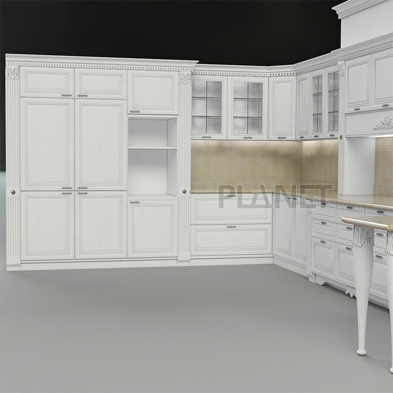 2024 New Matt Vinyl Luxury Modern Designs Kitchen Cabinet 3D Free Design Customized House Kitchen Cabinet Solid Wood