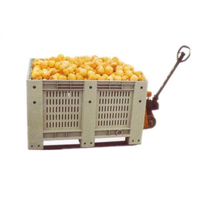 Heavy Duty Logistics Moving plastic pallet container stacking crate Bulk Bin agriculture Vegetables Fruit pallet box with wheels