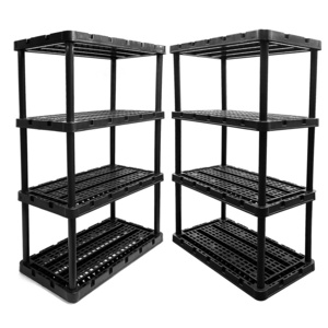 Plastic Shelving Adjustable 3 4 5 Shelf Tier Heavy Duty storage rack Durable Stable Plastic shelving for home garage Warehouse