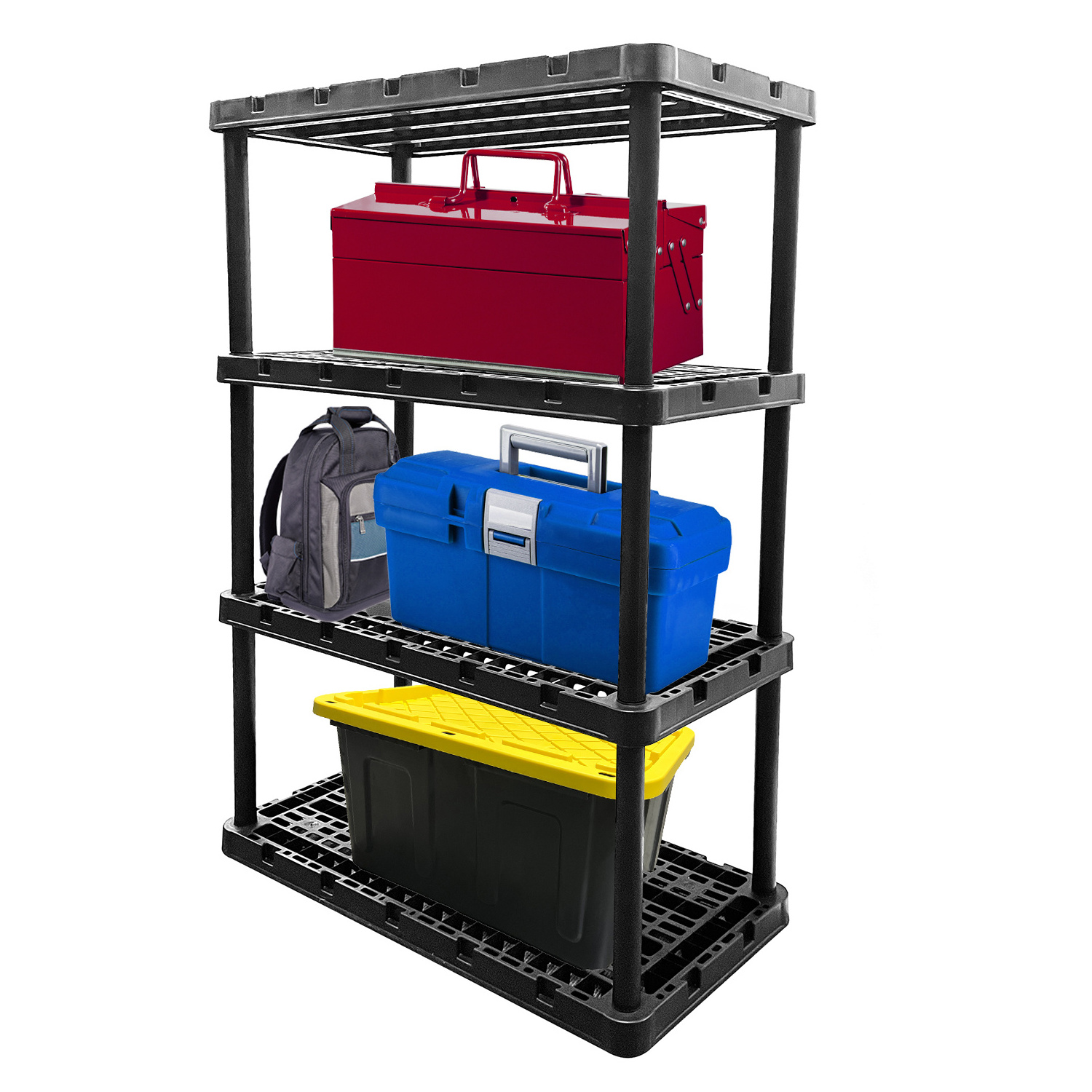 Heavy Duty  plastic shelves Black 36X18 36X24 inch display storage shelf Plastic Ventilated Shelving Unit