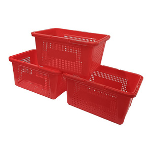 Agricultural Farm Supermarket Store 595*385*185 Plastic Rolling Hand Hanging Shopping Basket For Shelves