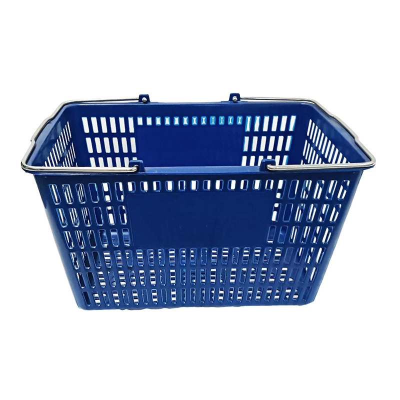 Agricultural Farm Supermarket Store 595*385*185 Plastic Rolling Hand Hanging Shopping Basket For Shelves