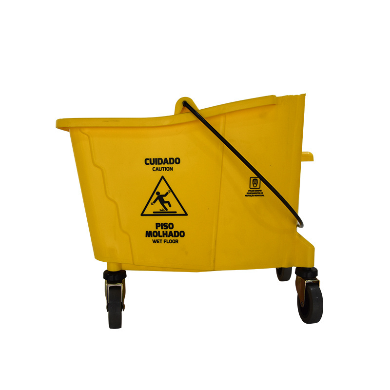 Plastic cleaning squeeze mop bucket with wringer for flat mop bucket for floor cleaning