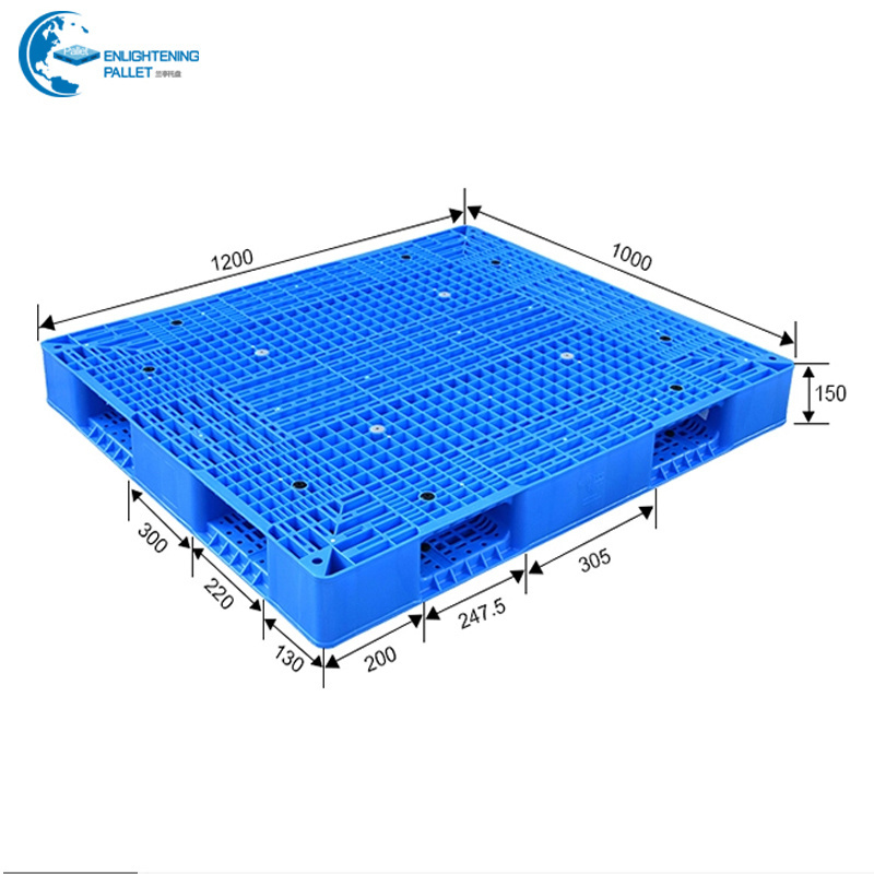 48x40 industrial blue red green stackable storage hdpe euro Heavy duty Double face warehouse factory plastic pallet