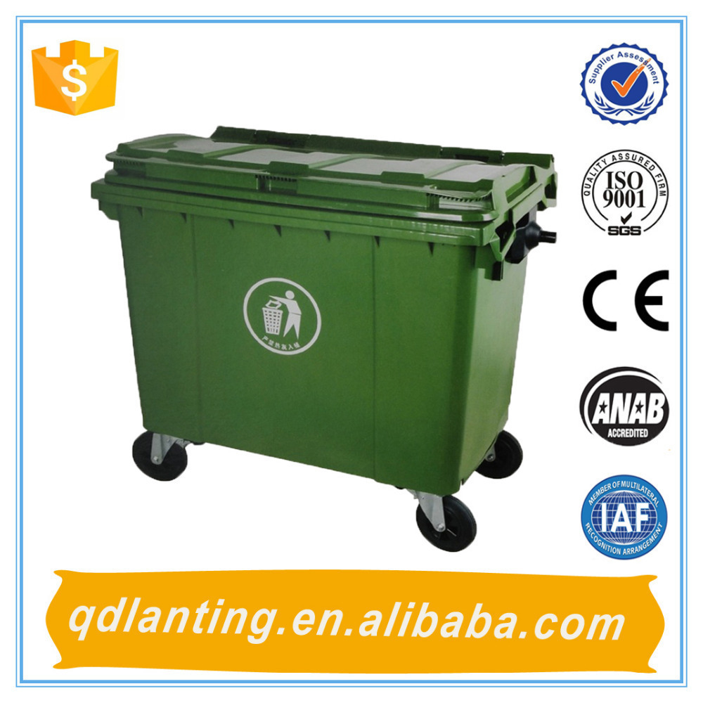 Industrial outdoor 1100 litre garbage galvanized waste trolley bin