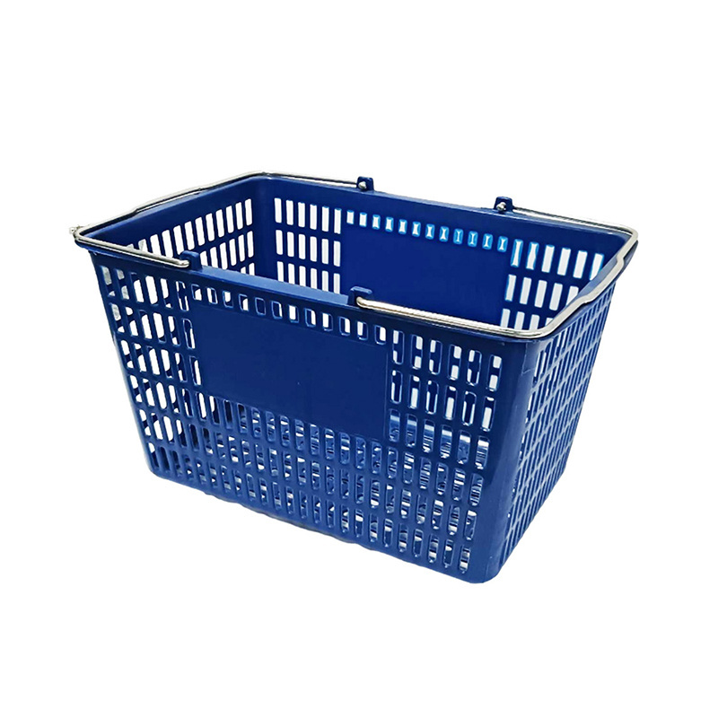 Agricultural Farm Supermarket Store 595*385*185 Plastic Rolling Hand Hanging Shopping Basket For Shelves