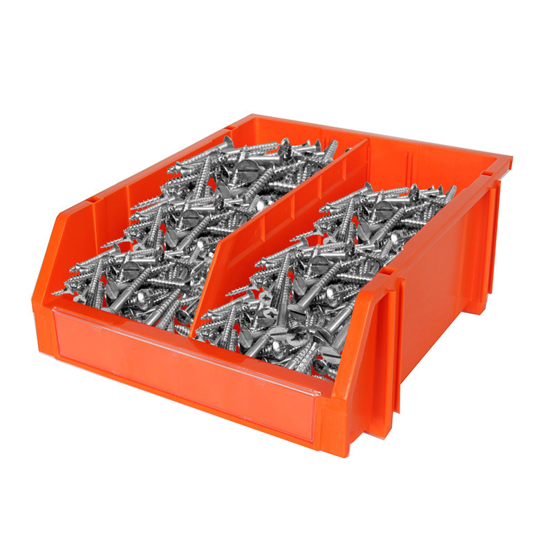 Warehouse PP Stack and Hang Tool Parts Screw Storage Bin to Self Shelf Tray for Parts Organize