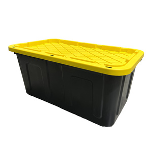 home garage workshop tool storage 17 20 27 Gallon 40L 60L 80L 100L heavy duty totes stackable black plastic storage tough box