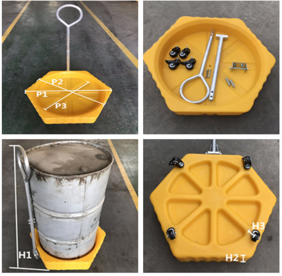 poly drum dolly with handle 20 Gallon overpack salvage drum for oil industry use