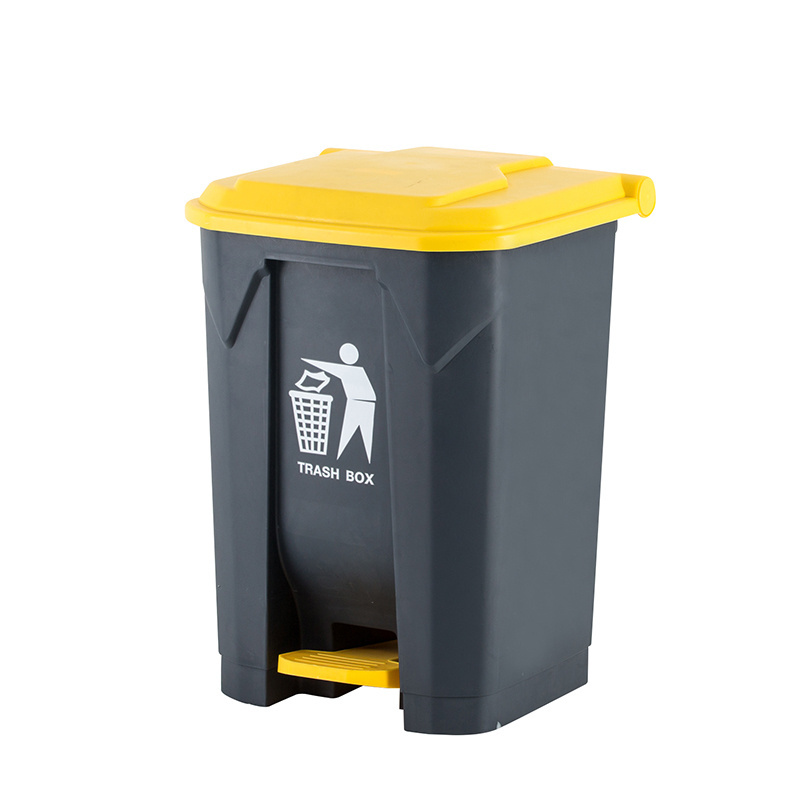 Plastic waste pedal bin 100L black trash can