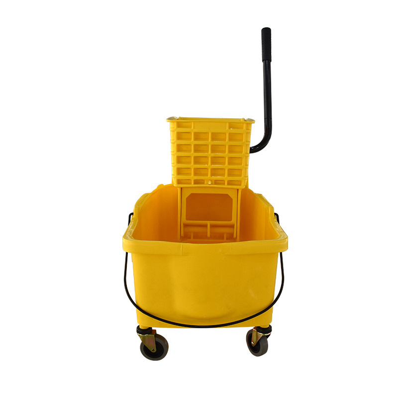 Plastic cleaning squeeze mop bucket with wringer for flat mop bucket for floor cleaning