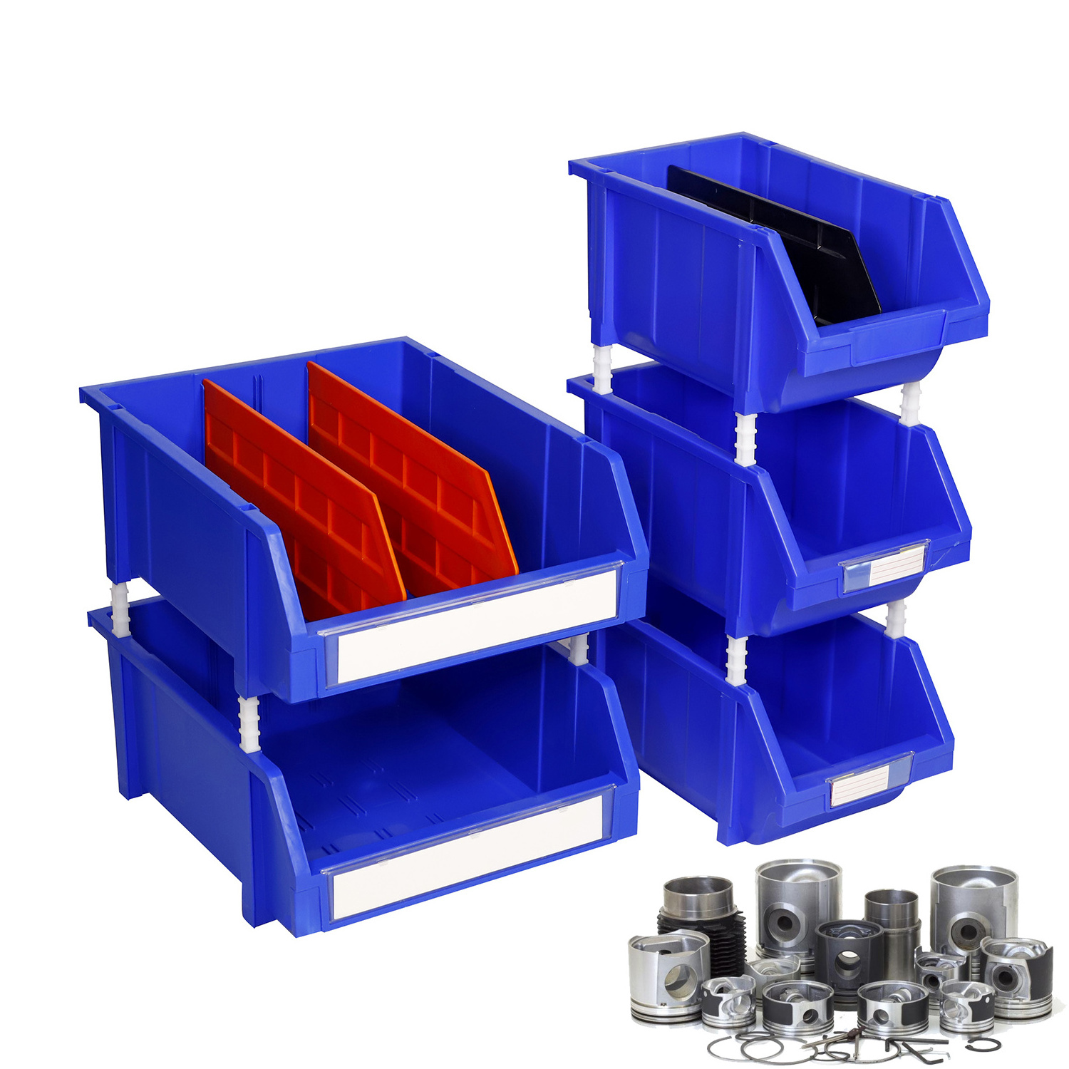 Industrial plastic work bin stackable shelf bins plastic tubs 600 x 400 x 350 plastic picking bins for warehouse small parts