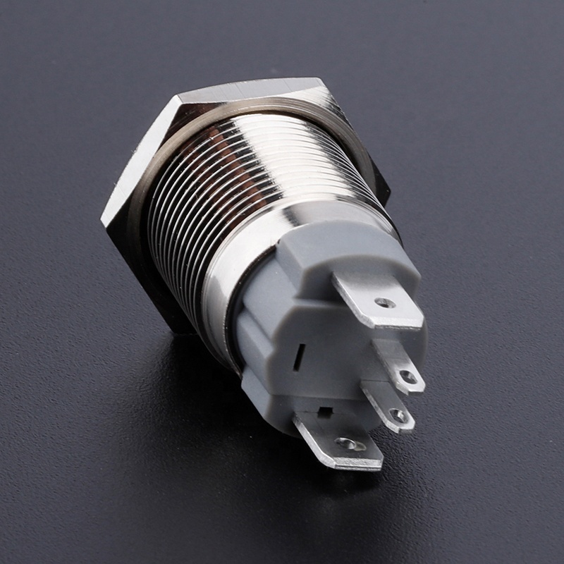 16mm momentary 4pin heavy duty 15A red led illuminated auto reset push button light switch