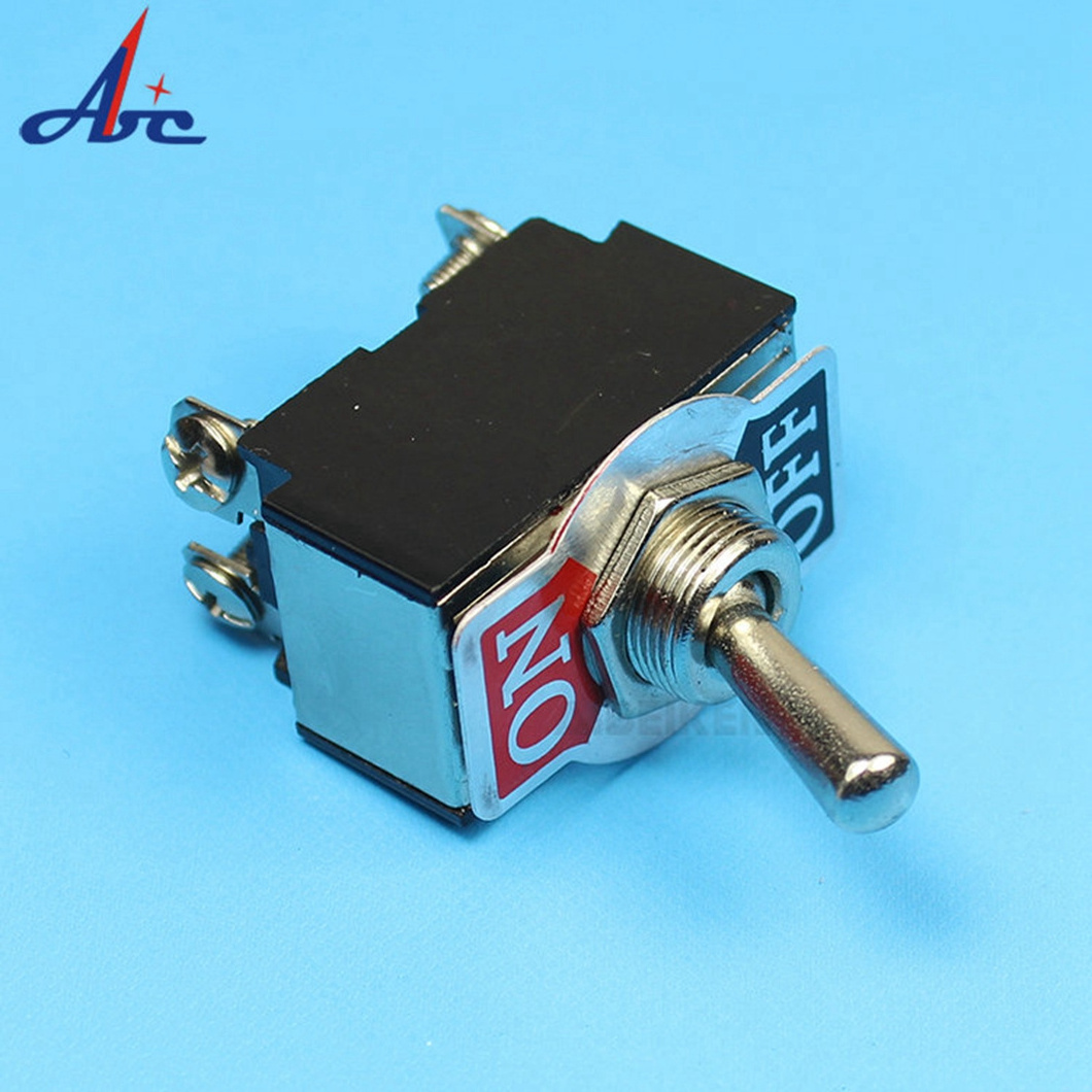 Manufacturer's Supply On Off on Metal 3 Position Momentary Black Toggle Switch Right Angle Toggle Switch With Cover 15A 250V