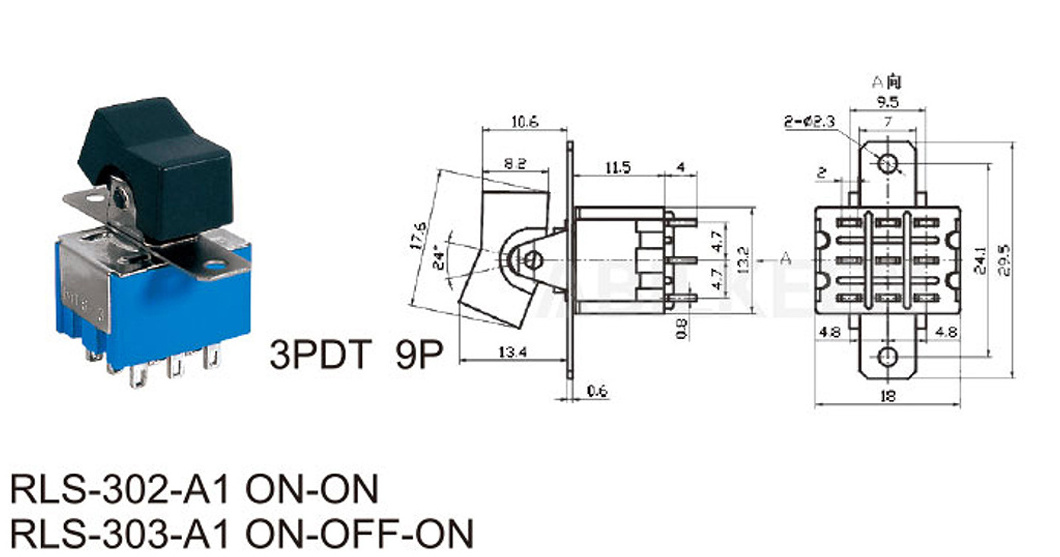 ABILKEEN 9P 3PDT Toggle Switch 125V/250V 500VDC  Toggle Switch