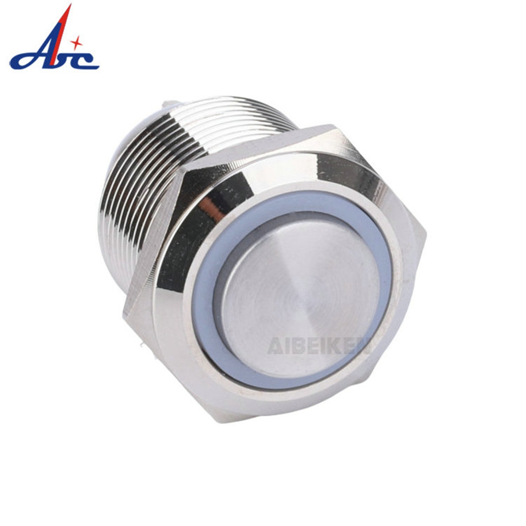 1NO Waterproof IP65 2A 19mm Latching 12V Led Illuminated 4 Pin Teiminal ON OFF Switch Ring Led Push Button Switch 2 buyers