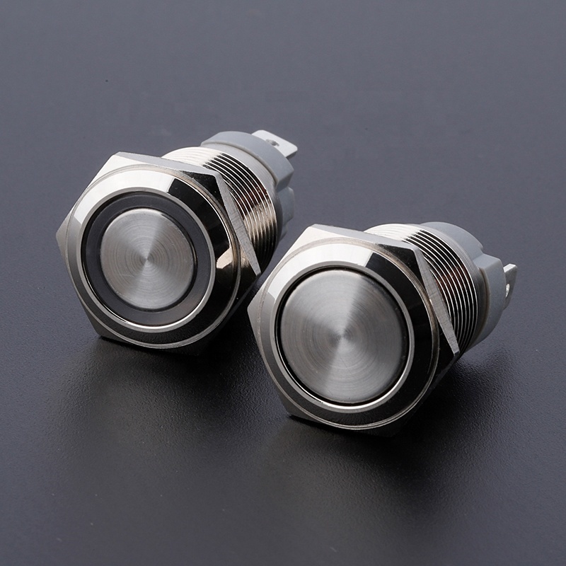 16mm momentary 4pin heavy duty 15A red led illuminated auto reset push button light switch