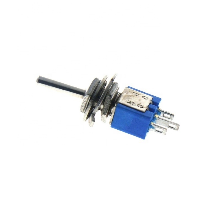 2022 New Product 5Mm Red Blue Spst 3Pin On-On Momentary Latching Ac 250V Micro Toggle Switch