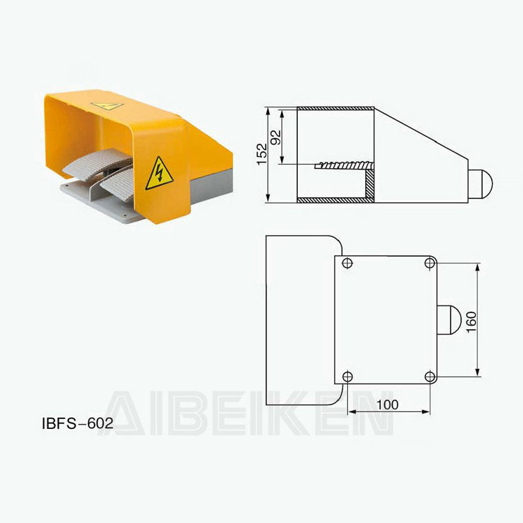 Safety Design Waterproof Double Electric Foot Control Switch Heavy Duty Trigger Push Button Industrial Pedal Switch 15A 250V