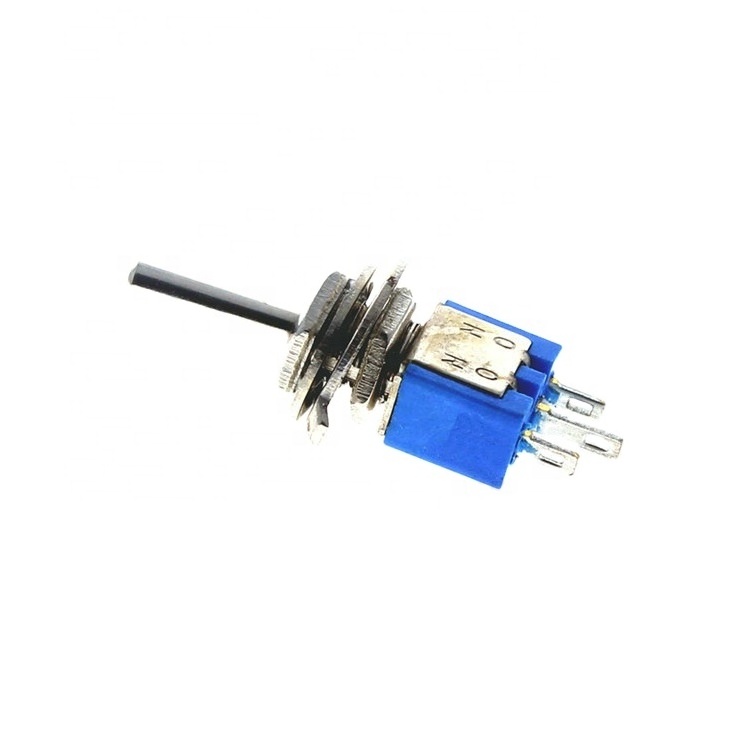 2022 New Product 5Mm Red Blue Spst 3Pin On-On Momentary Latching Ac 250V Micro Toggle Switch