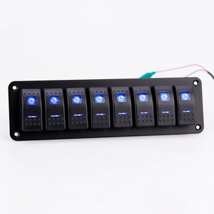 ABILKEEN Appliance  Car Rocker Switch Panel LED Color Blue 8 Gang Switch Panel