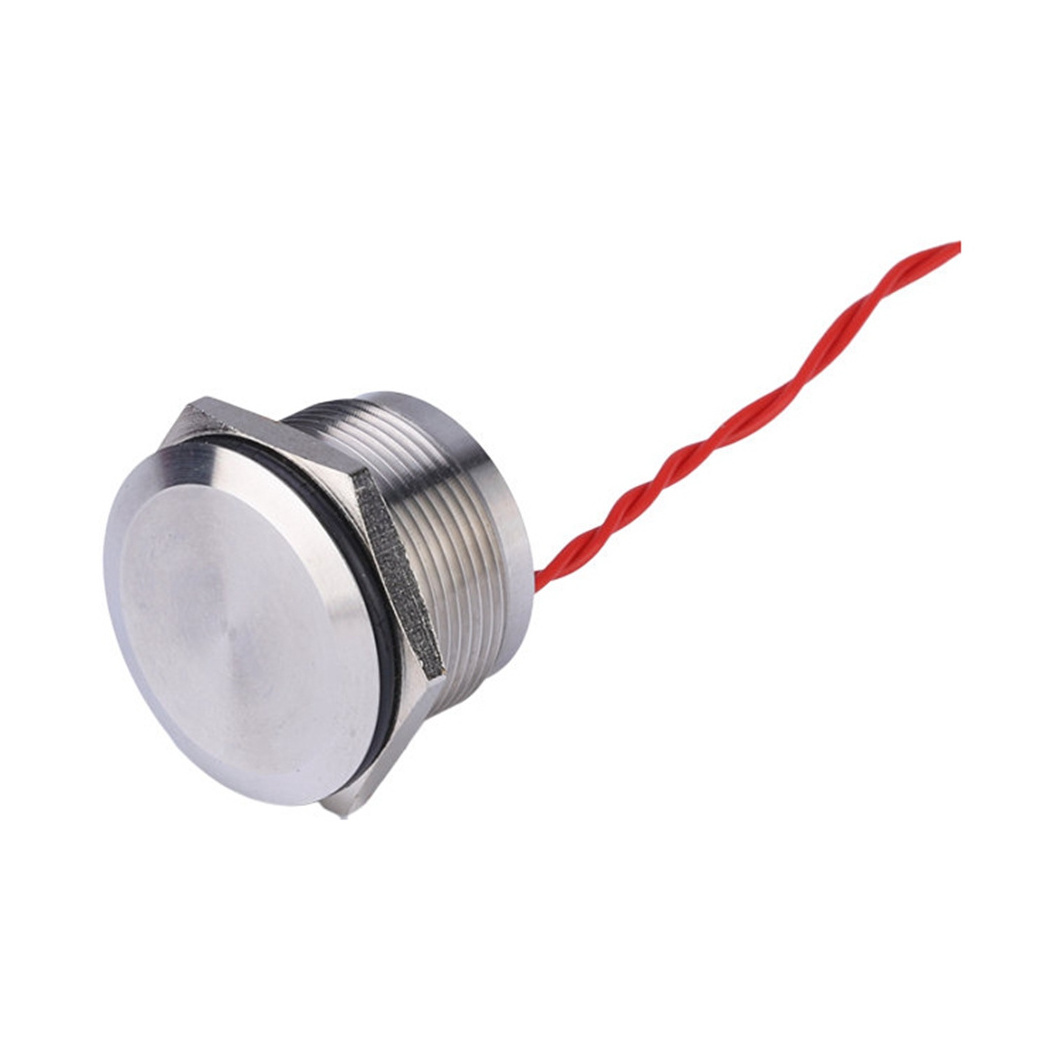 19mm touch switch 24v waterproof  IP68 latching anti vandal  push button/ piezo electric switch with 300mm long wire