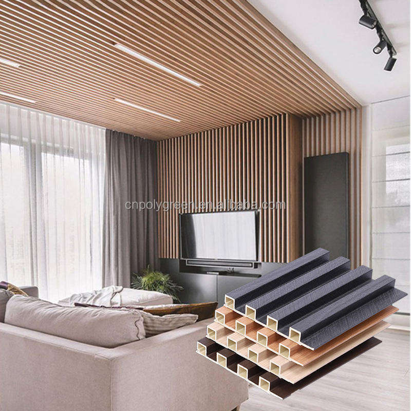 new design wooden grain waterproof interior decoration wallpaper wall panels wpc panel wall black