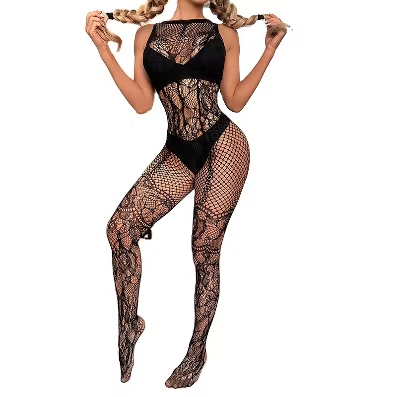 Wholesale Open Crotch Sheer Body Stocking Women Sexy Fishnet Full Bodystockings Lingerie For Women