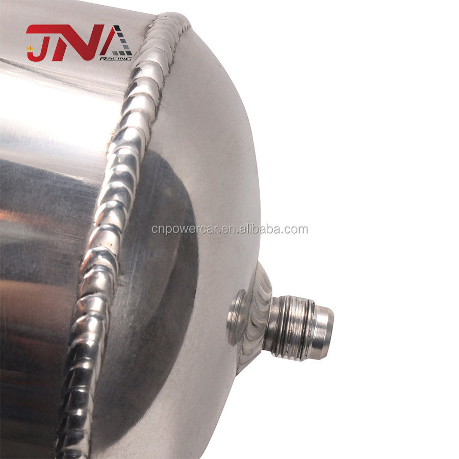 Car Racing 2.5L Oil Catch Can Aluminum Silver Fuel Surge Tank For Universal