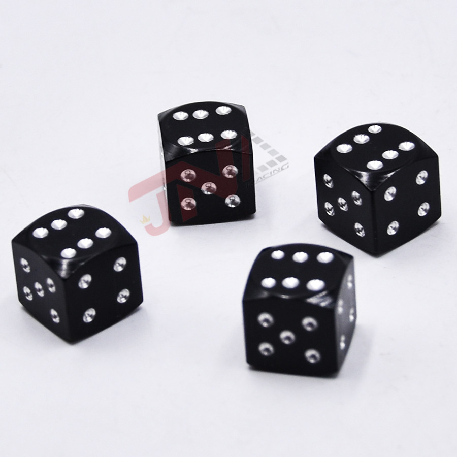 JDM Custom Aluminium Tyre Valve Cap Dice 4 PCS Car Tire Valve Cap