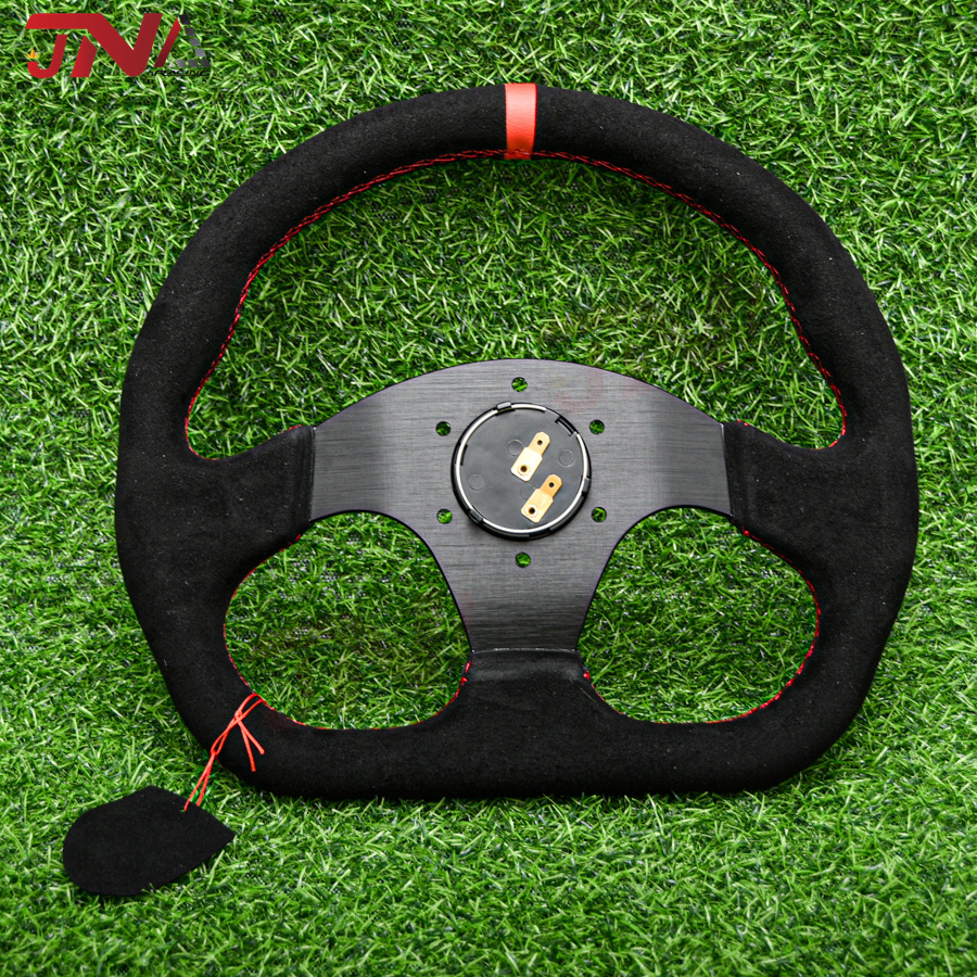 13inch 320mm Suede Leather Steering Wheel D Shape Modified Drift Sim Racing Steering Wheel