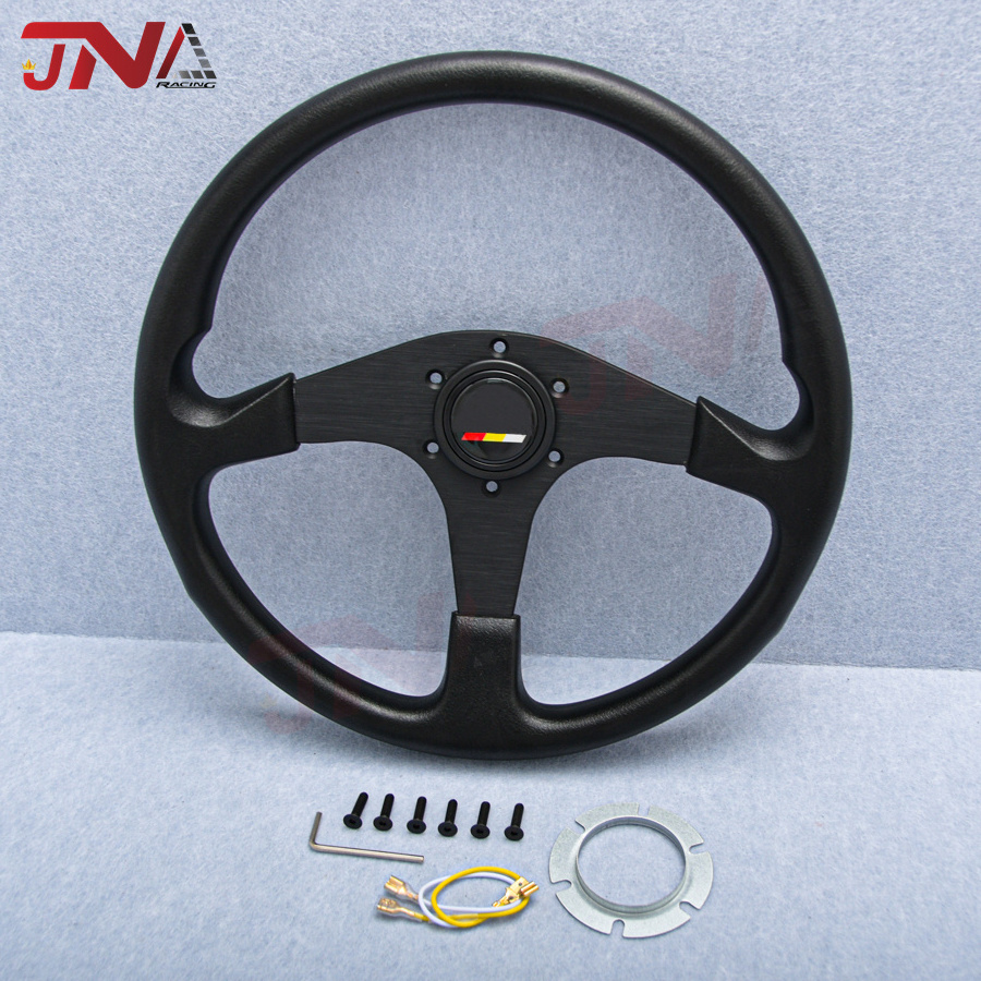 14inch 350mm PU Leather Car Racing Steering Wheel JDM Car Racing Sport Sim Steer Wheel Classic Leather Sim Steering Wheel