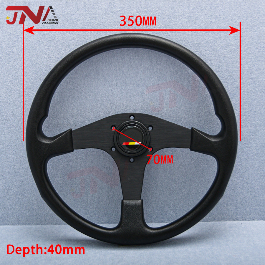 14inch 350mm PU Leather Car Racing Steering Wheel JDM Car Racing Sport Sim Steer Wheel Classic Leather Sim Steering Wheel