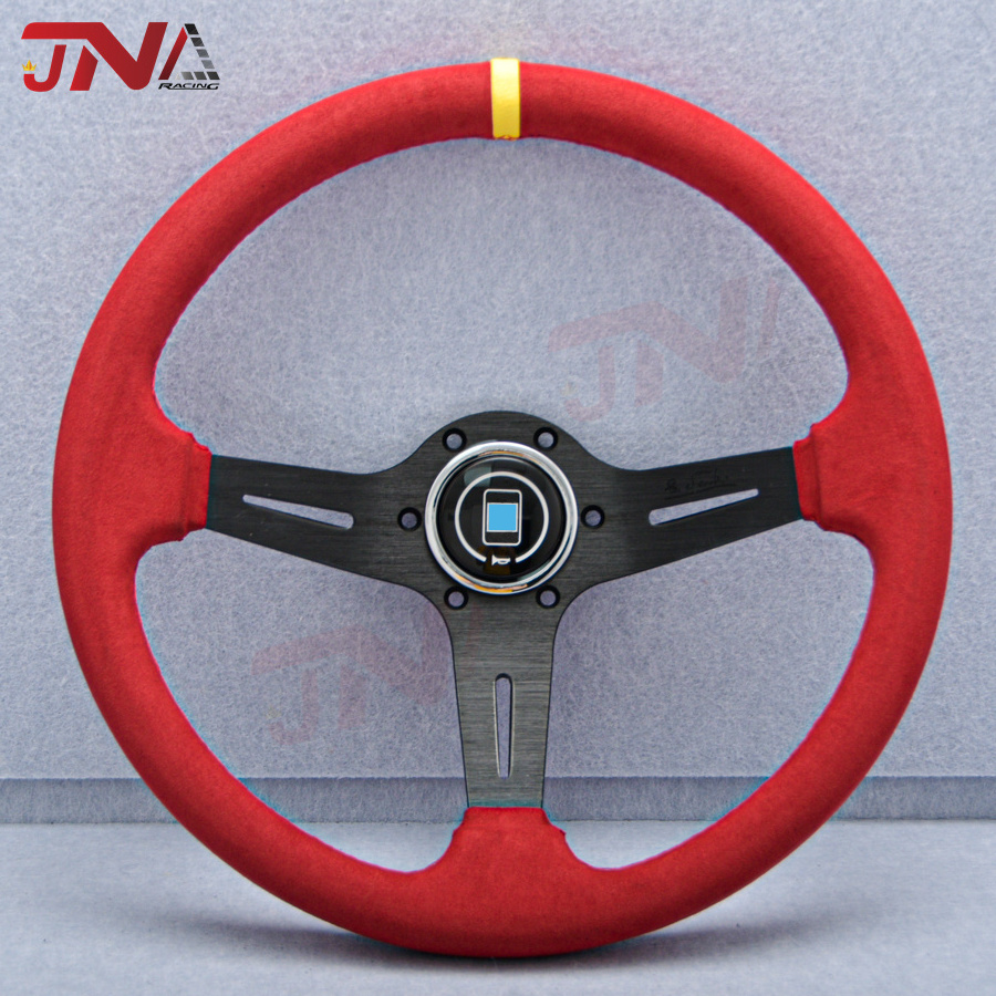 Orginal Logo Classic 14 inch Suede Leather Steering Wheel F1 Racing Car Steering Wheel