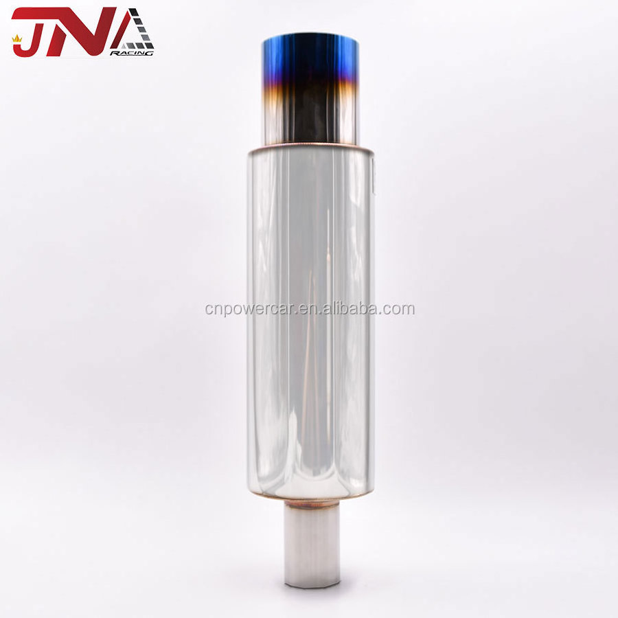 Car Titanium Muffler 51mm Inlet JDM Sport Modified Car Accessories Brunt Blue Exhaust Pipe PC-EP02