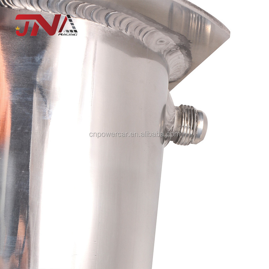 Car Racing 2.5L Oil Catch Can Aluminum Silver Fuel Surge Tank For Universal