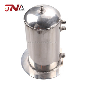 Car Racing 2.5L Oil Catch Can Aluminum Silver Fuel Surge Tank For Universal